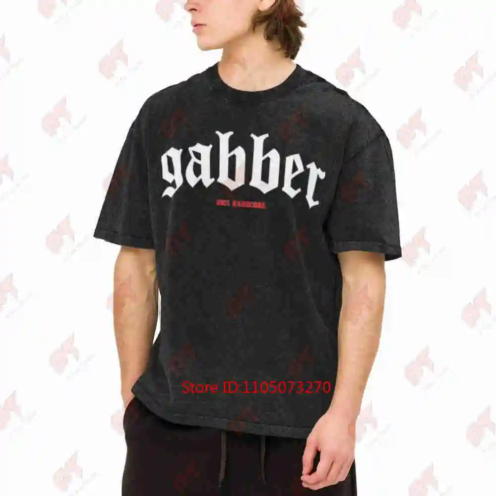 Hardcore Gabber Streetwear Vintage Washed Tee Pure Cotton T-Shirt