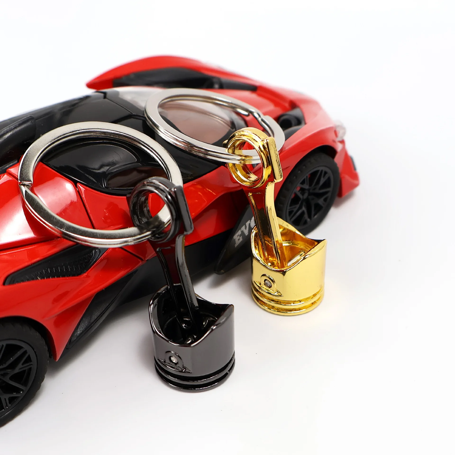 Retro Gem Car Engine Piston Keychain Key Ring Fashion Auto Modification Piston Model Metal Keyring Keyfob Personalized Men Gifts