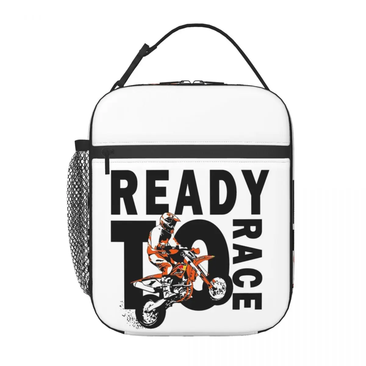 Ready To Race Insulated Lunch Tote Bag for Women Enduro Cross Motocross Asphalt Bike Portable Thermal Cooler Bento Box School