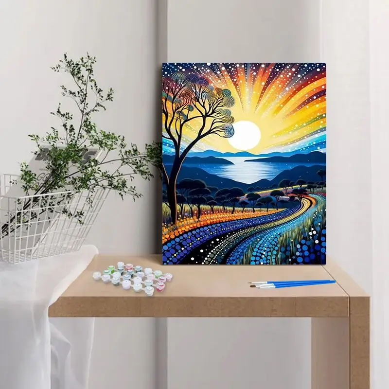 CHENISTORY Paint By Number Night scenery For Adults DIY 40x50cm Frame Picture By Numbers Acrylic Paint On Canvas Home Decoration