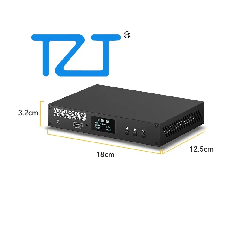 TZT LinkPi DEC2 4K60x2 HDMI-compatible Output Video Decoder Support for NDI-SRT Low Latency Video Encoder