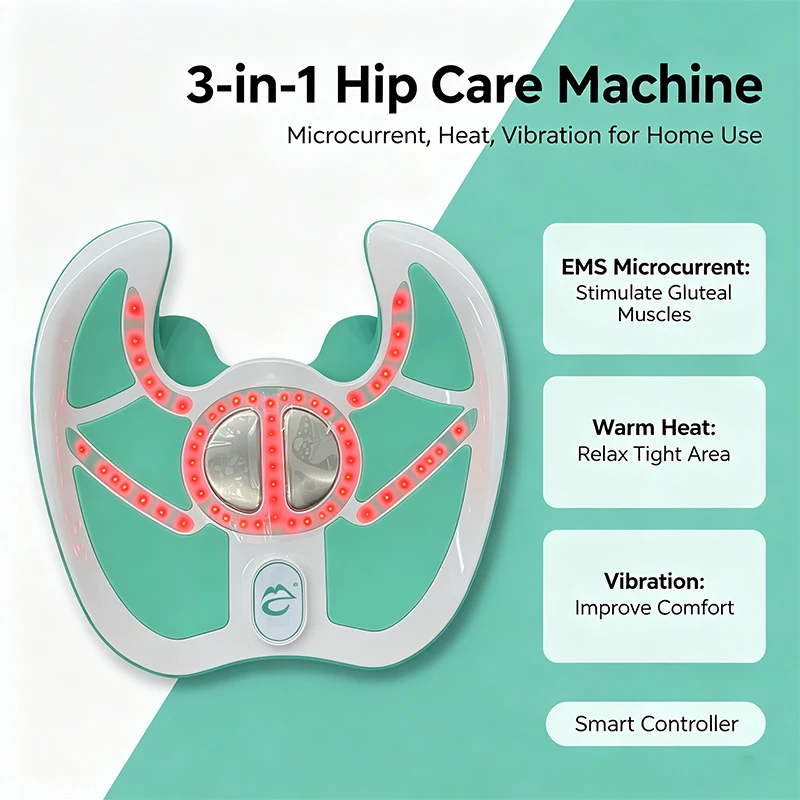 Glute Stimulator Massager EMS Micro Current Constant Temperature Heating Vibration Mode Peach Butt Shaping Fitness Body Care