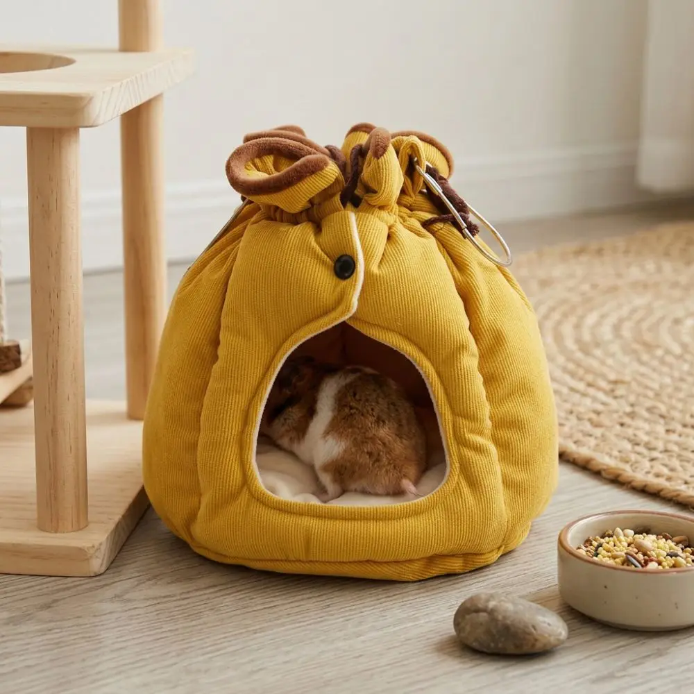 Soft Warm Small Pet Sleeping House Semi Closed Bite Resistant Parrot Warm Cotton Nest Thickened 360 Heat Retain