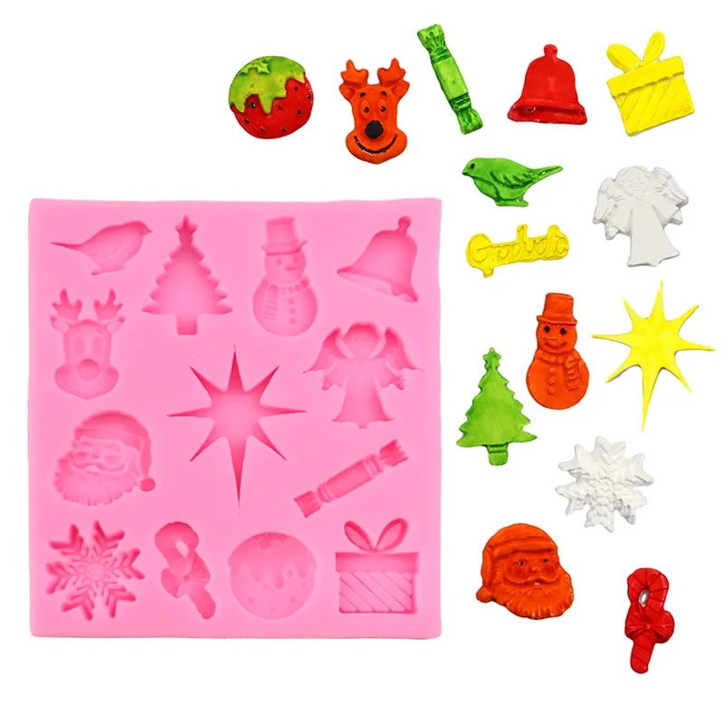 Christmas Series, Silicone Fondant Mold, Chocolate Cake Decoration Mold, Handmade Glue Tool XGY-244