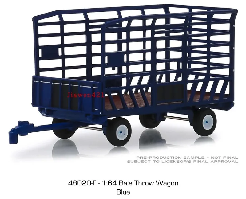 

1:64 Bale Throw Wagon in Blue High Simulation Alloy Car Model Collectible Toy Gift Souvenir Display Ornament