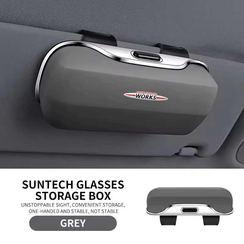 

For Mini WORKS Cooper One JCW F54 F55 F56 F57 F60 R50 R52 R53 R55 R Car Visor Sunglasses Glasses Case Clip Eyeglasses Box Holder