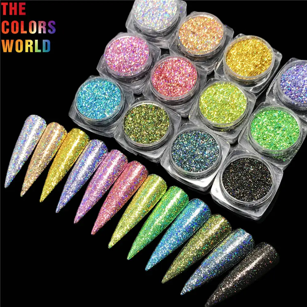 TCT-336 Holographic Solvent Resistant Fine Hexagon Glitter Nail Art Decoration Cosmetics Gel Eye shadow MakeupTumbler Crafts