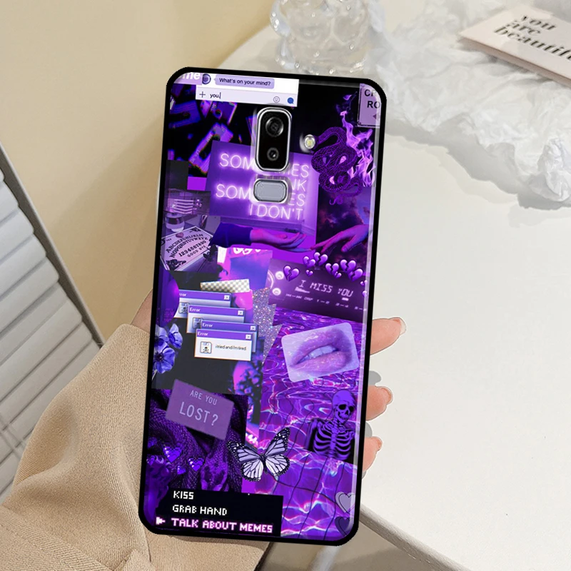 Purple aesthetic Case For Samsung Galaxy J7 J5 J3 2017 A3 A5 2016 A6 A8 J8 A9 2018 J4 J6 Plus Phone Cover