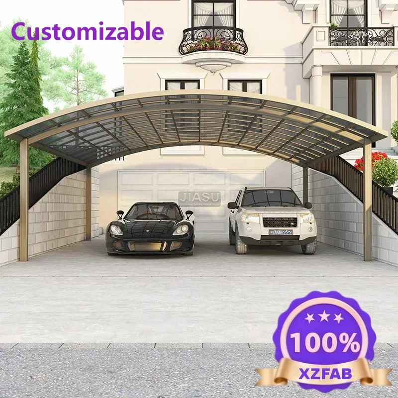 Factory Direct 2026 High Quality Outdoor Parking Port Mobile Carport ,Sun Shed Warehouse Pergola Arched Roof Aluminum Shelter Ca