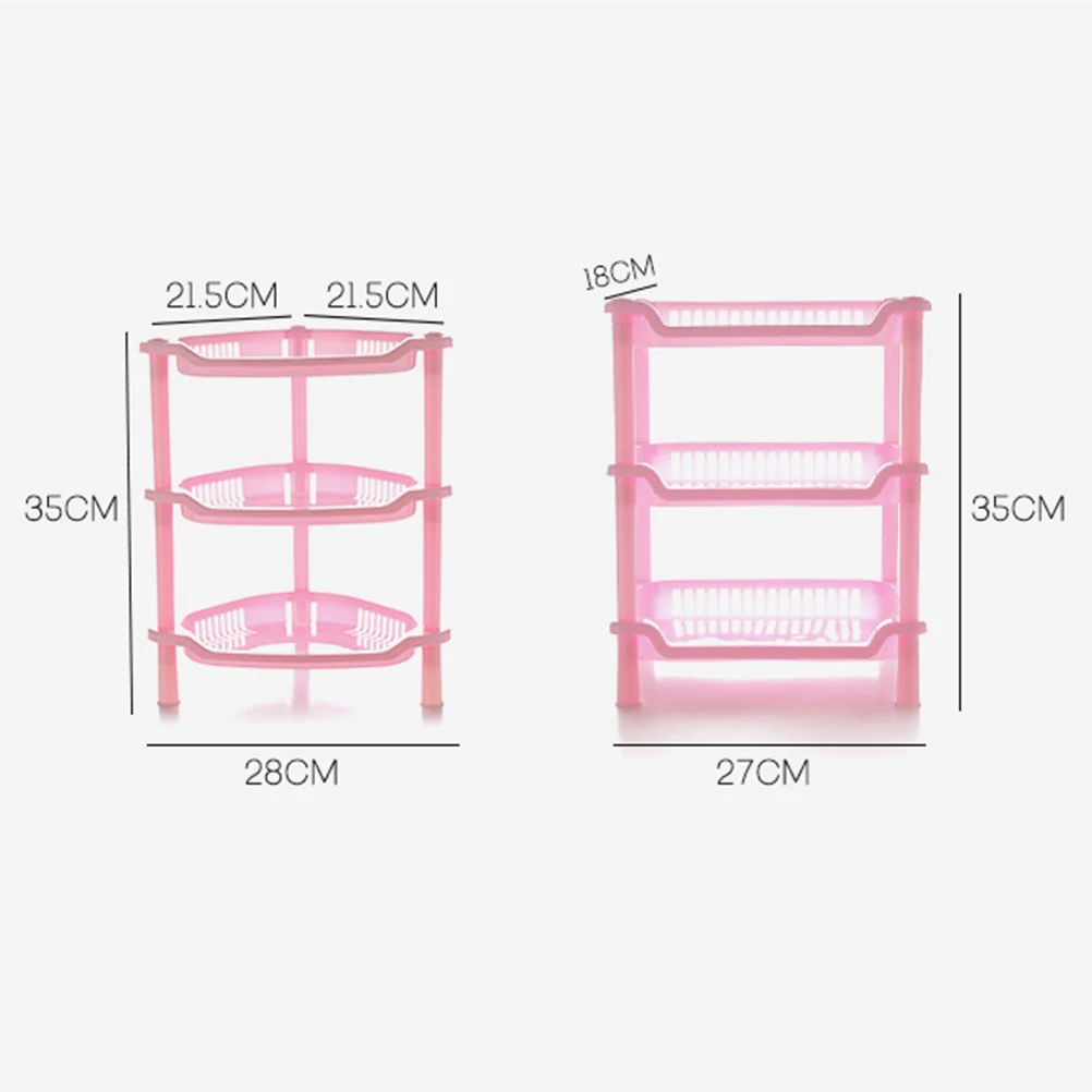 

3 Layers Rack Triangle Design Bathroom Shelf Washstand Tripod Washstand Tripod Space Saver Kitchen Bathroom Use
