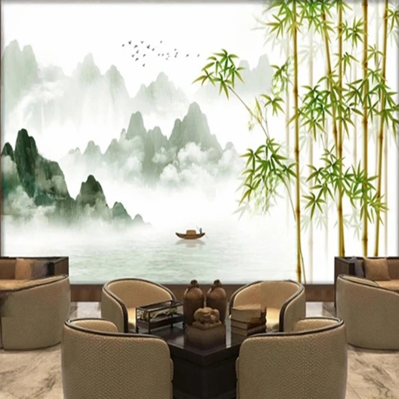 MU8119 Wall Mural Modern Art Hand Painted Leaves Fruit Murals Wall Cloth Dining Room Living Room Background Home Decor Wallpaper