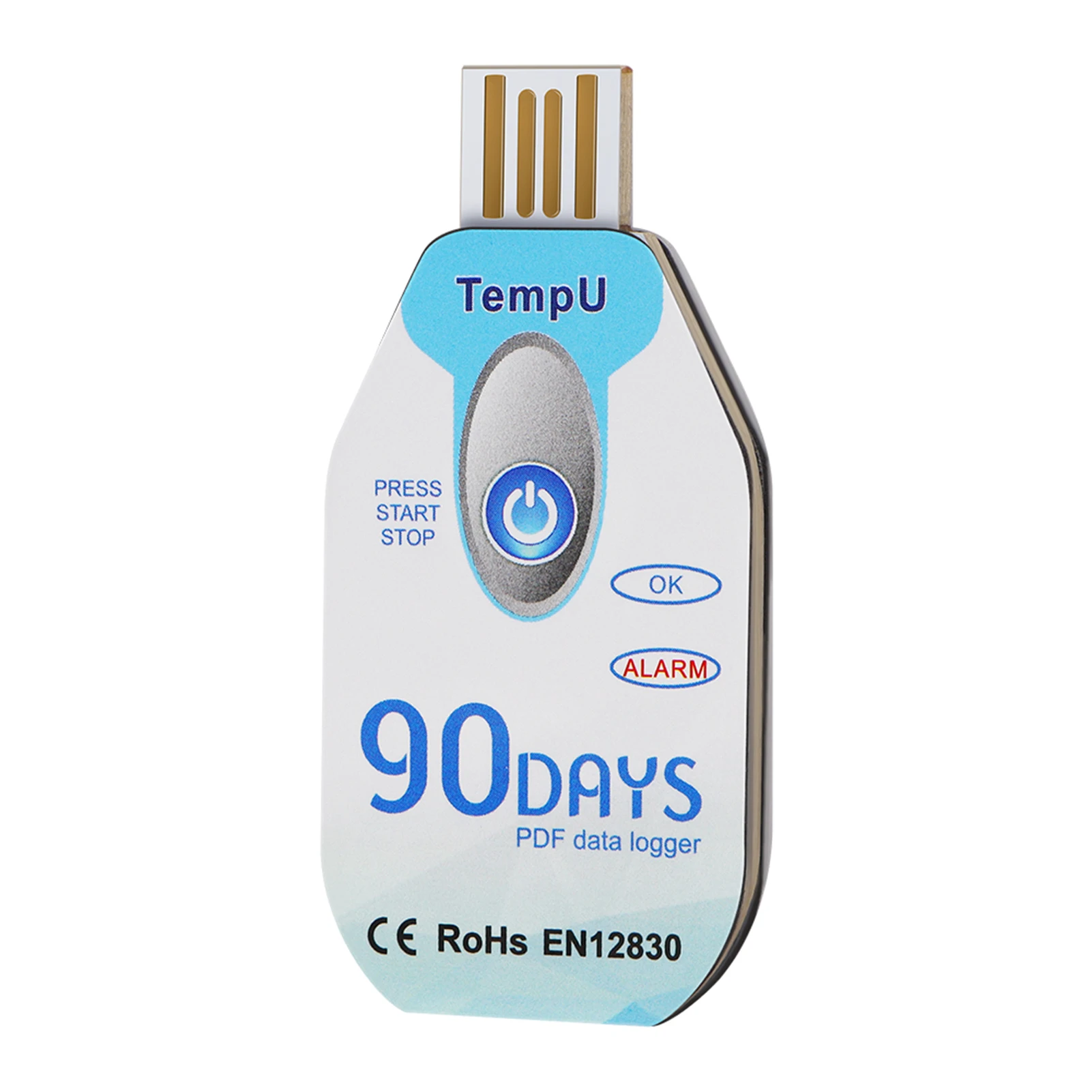 Disposable Temperature Data Logger for Biological/Medicine Chemical Industry Waterproof USB 2.0 PDF 60 Days Thermometer Recorder
