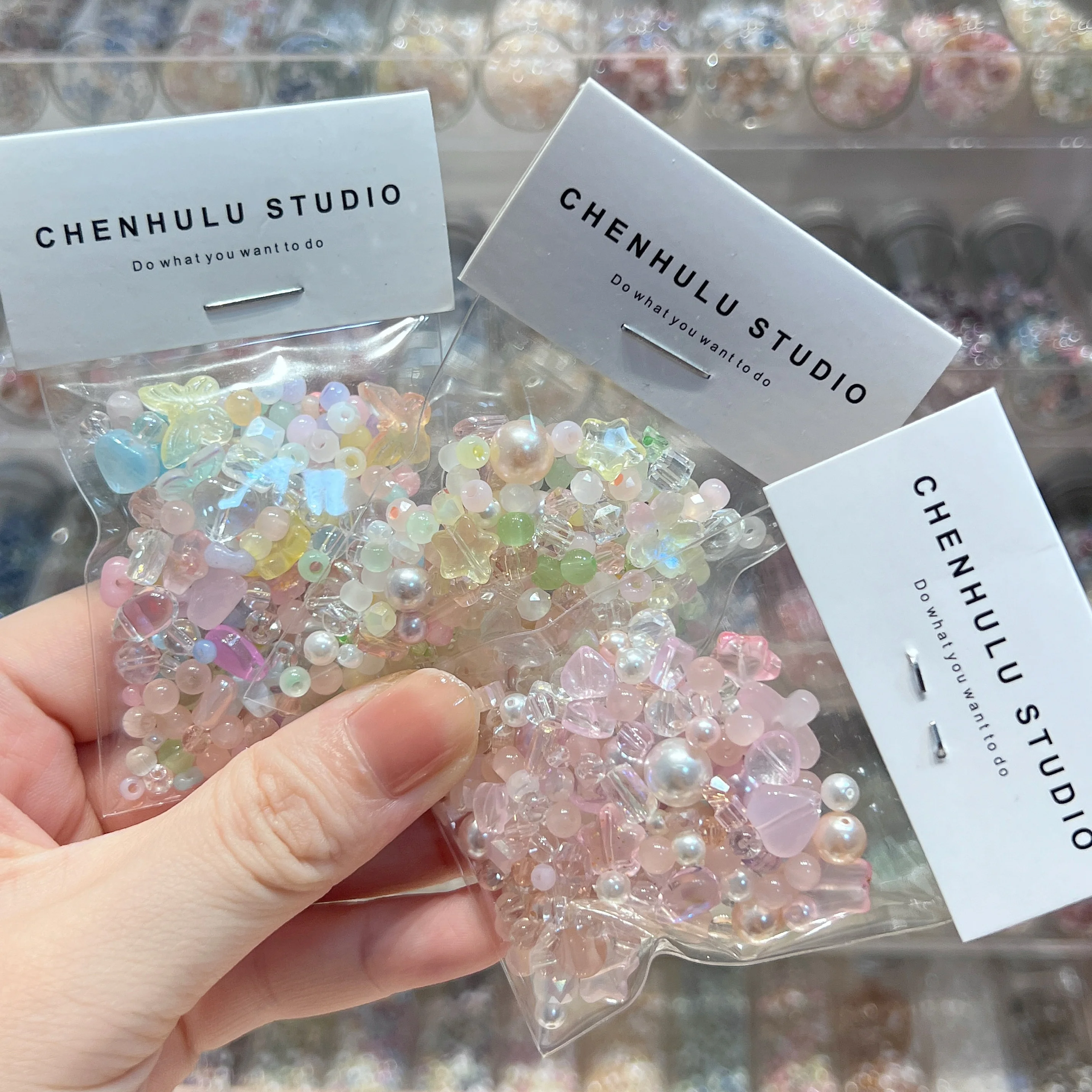 

Бусины Chenhlulu Four Seasons S: стеклянные бусины разных размеров, имитация хрусталя, рисовые бусины, материалы для браслетов