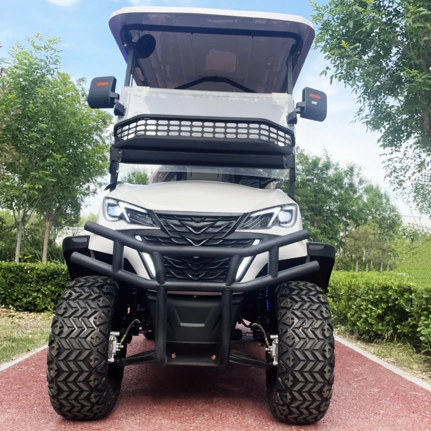 

New Design Upgraded Family And Hunting 4+2 6 Seater 60V 72V Lithium Battery Powered Electric Golf Cart With Roof Ambient Light