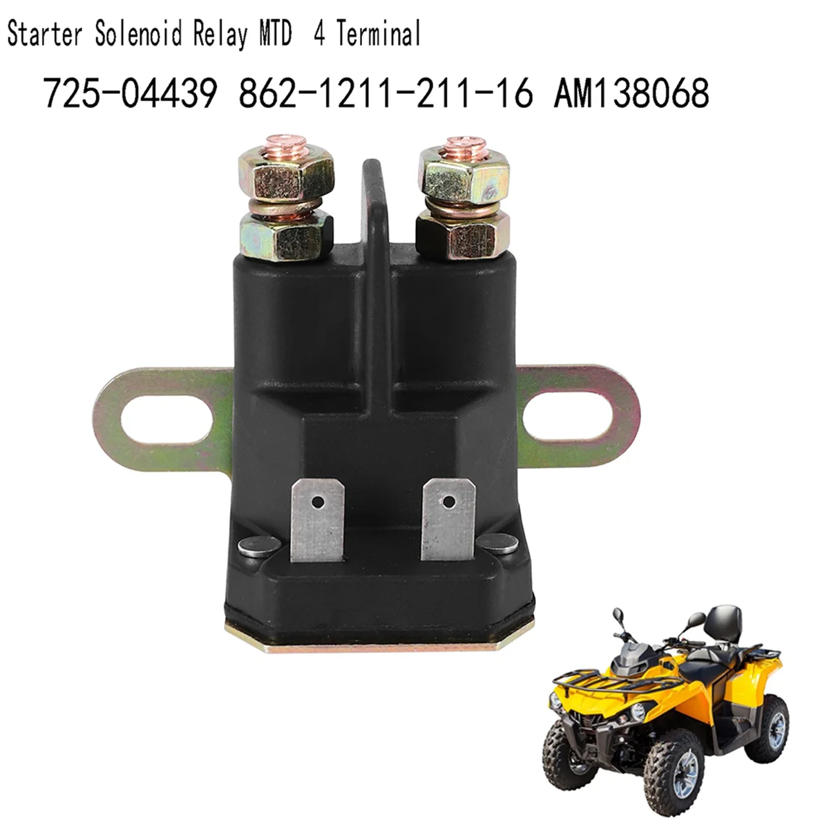 Starter Solenoid Relay MTD 725-04439 862-1211-211-16 4 Terminal for Utility Vehicle ATV Snowmobile