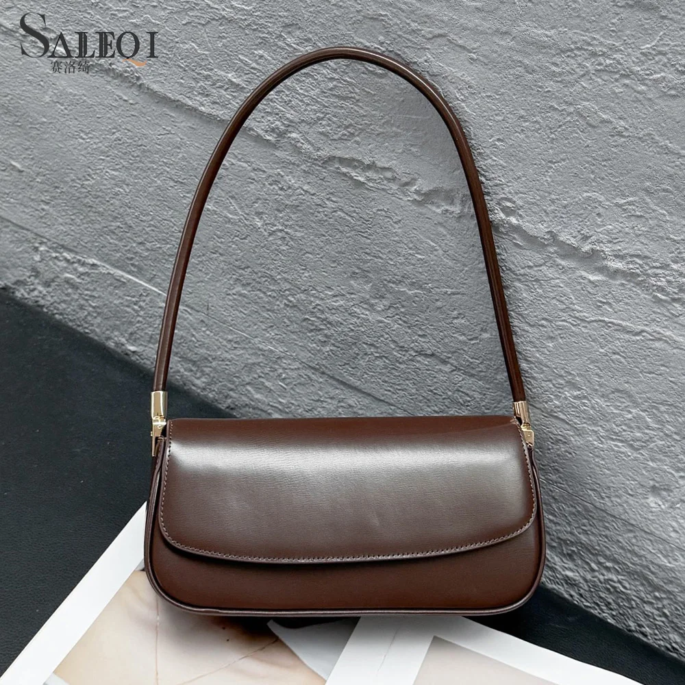 

Genuine Leather Women's Shoulder Black Bag Luxury Designer Brand Female Small Red Handbag for Woman Coffe Chocolate High Quality