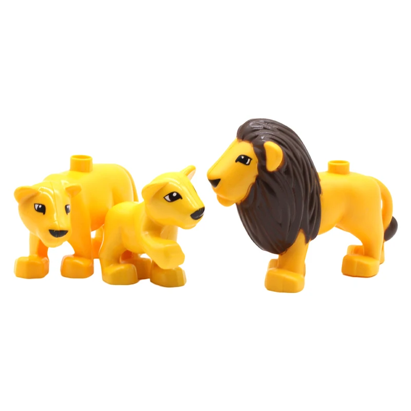 Große Bausteine Tiere Teile Zoo Sets Dinosaurier Montieren Zubehör Kompatibel Duplon Ziegel Jurassic Spielzeug für Kinder Geschenk