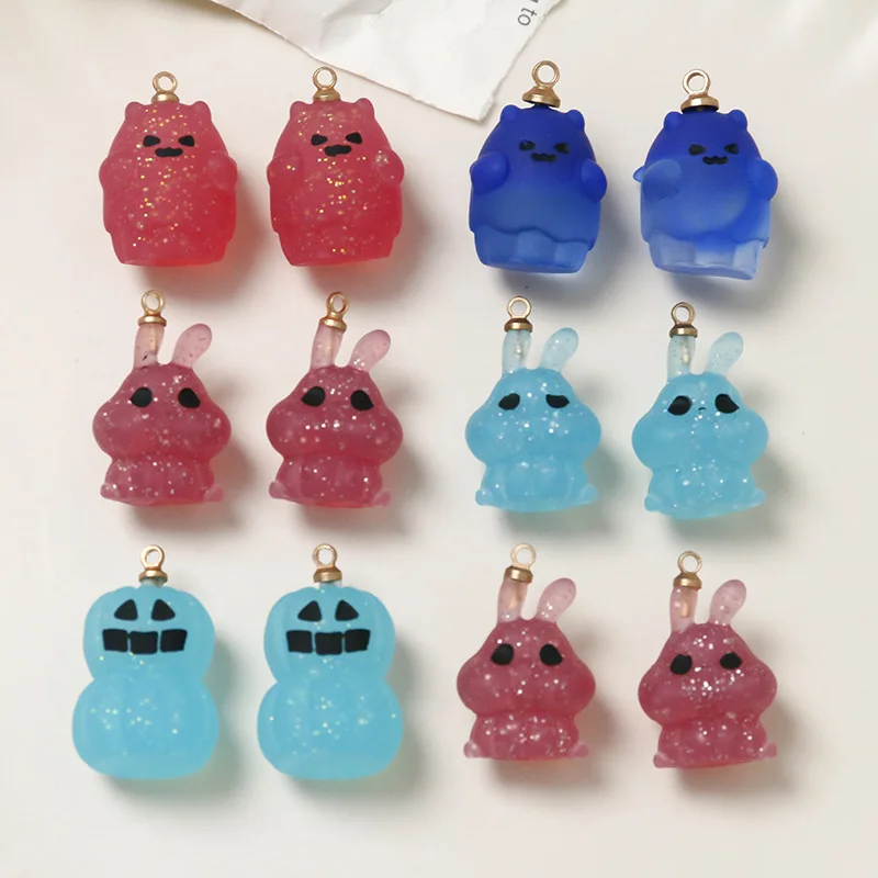 Halloween Soft Jelly Pumpkin Ghost Pendant DIY Resin Earrings Bracelet Necklace Pendant Jewelry Accessories Wholesale