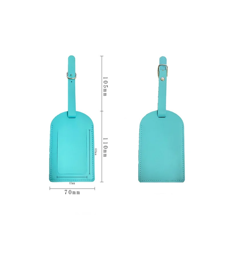 1pcs High Quality Eco-friendly PU Cover Artificial Metal Passport Holder Case With Strap Luggage Tag