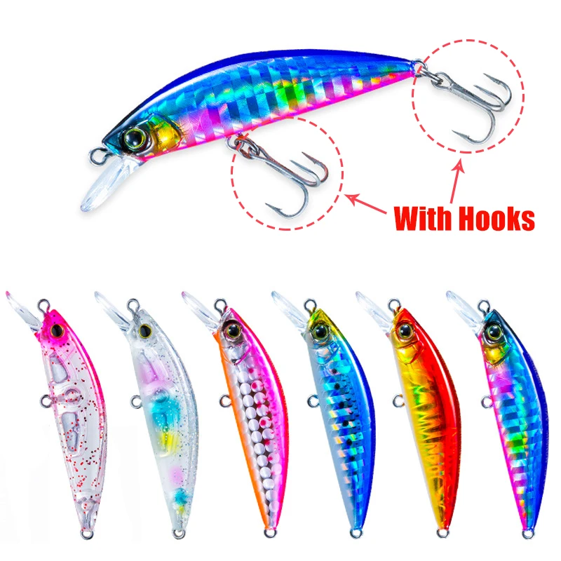 

3PCS 8Color Sinking Minnow Floating 6G 50mm Fishing Lure Hard Bait Wobbler Crank Quality Depth 2.0-2.5M Crank Artificial Bait