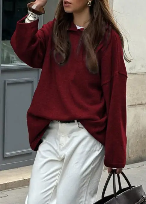 Casual and Minimalist Long Sleeved Hooded Sweater, Solid Color and Fashionable British Loose Sweater for Autumn and Winter