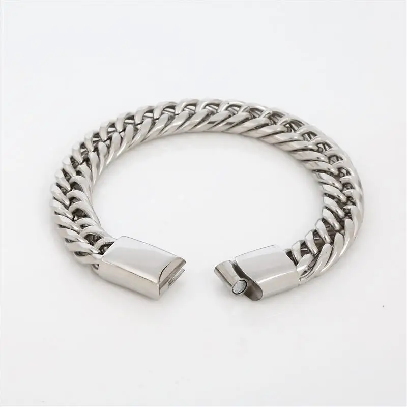 Fashion Stainless Steel Chain Bracelets Hip Hop Cuban Chains Waterproof Male Jewelry Punk Men Accessories On Hand Band