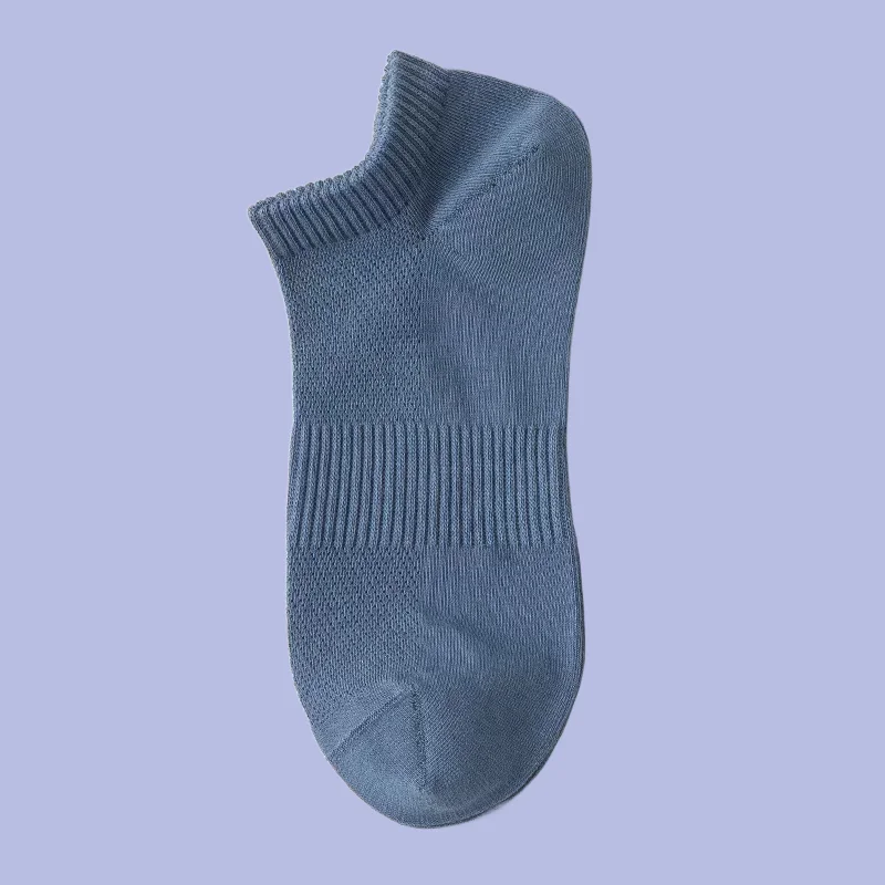 5/10 Pairs 2024 New Summer Solid Color Cotton Socks Thin Sweat-absorbent Mesh Socks Running Student Sports Socks Men's Socks