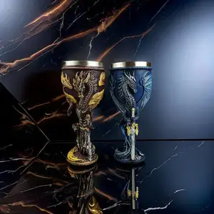 Rượu rồng thủy tinh thời trung cổ, Thanh kiếm nhựa, cốc bằng thép không gỉ, cốc cocktail, cốc rượu whisky, ly rượu sâm banh, đồ uống quán bar 12 Cúp rượu kim loại bán hàng chính - №12
