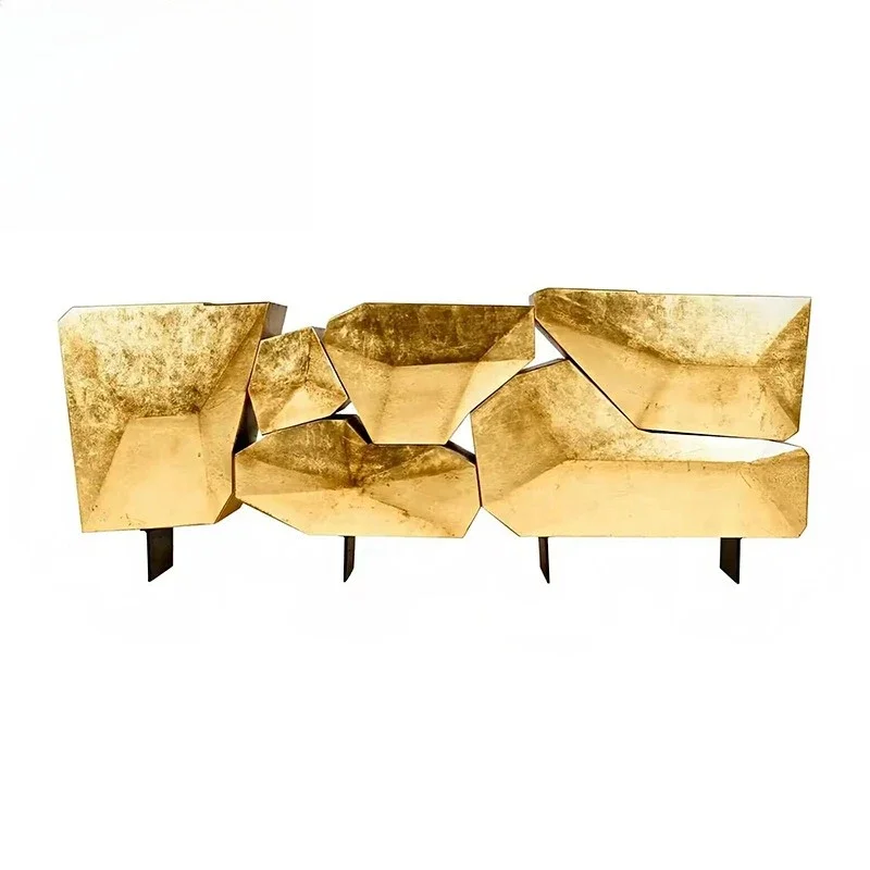 

Тумба-буфет из массива дерева в дизайнерском стиле для виллы, креативный шкаф для хранения нестандартной формы