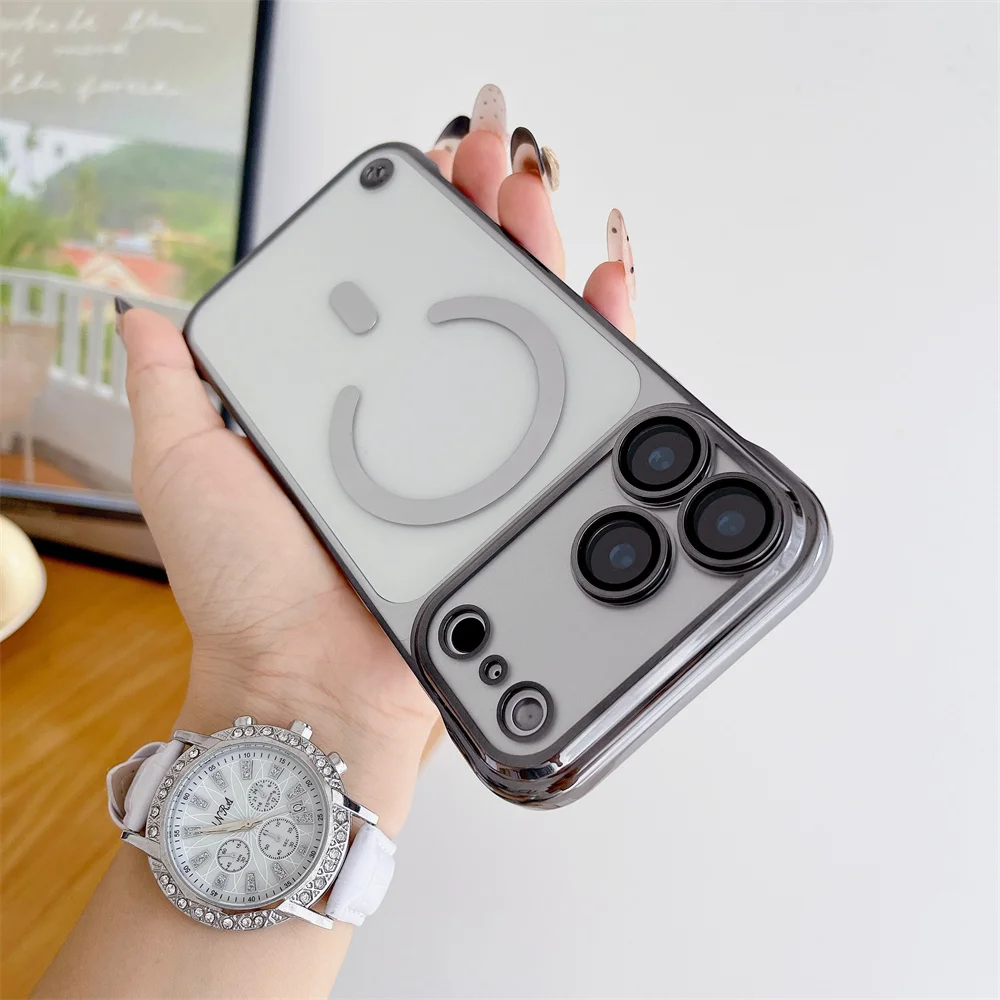 Funda de teléfono magnética Magsafe transparente sin marco para iPhone 17 Air 16 15 14 13 12 11 Pro Max Plus cubierta de revestimiento de carga inalámbrica