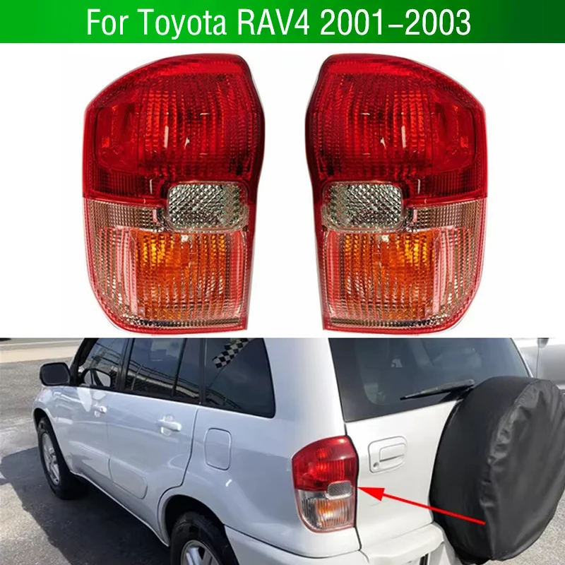 

For Toyota RAV4 RAV 4 2001 2002 2003 Car Rear Bumper Tail Light Brake Stop Reverse Lamp Taillight Taillamp Cover Without Bulb