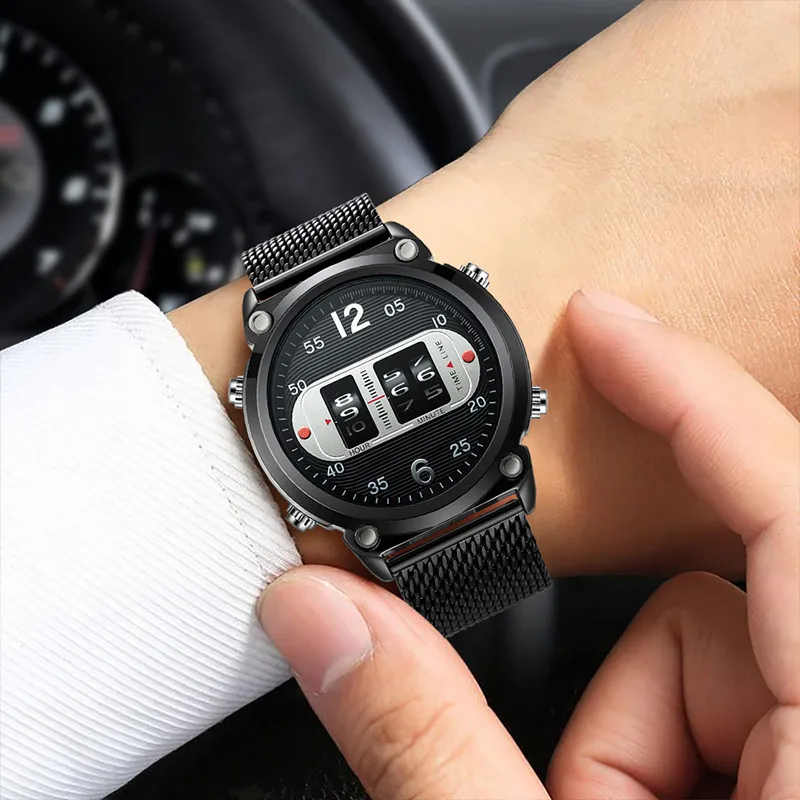 1pc / lot Cool Big Brand Designer Watches For Men Fashion Casual Full Steel Band Date Quartz Watch Reloj Hombre Acero Inoxidable