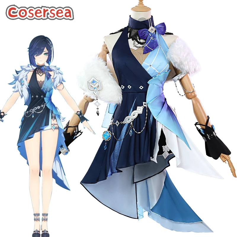 

Cosersea Tranquil Banquet Yelan Cosplay Costume Game Genshin Impact Tranquil Banquet Yelan Halloween Women Dress Outfit Fullset