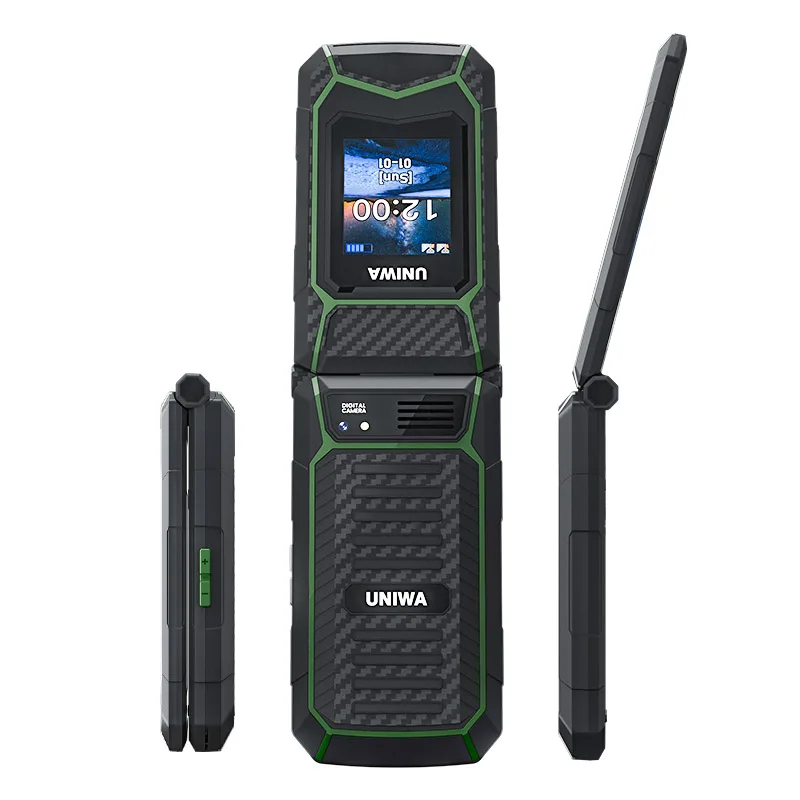 UNIWA X29 – telefon komórkowy z obudową typu „flip”, dużymi przyciskami, podwójną kartą SIM, obsługą MP3 i MP4, Bluetooth 2.1 oraz rosyjską klawiaturą, przeznaczony dla osób starszych. — zdjęcie produktu 3