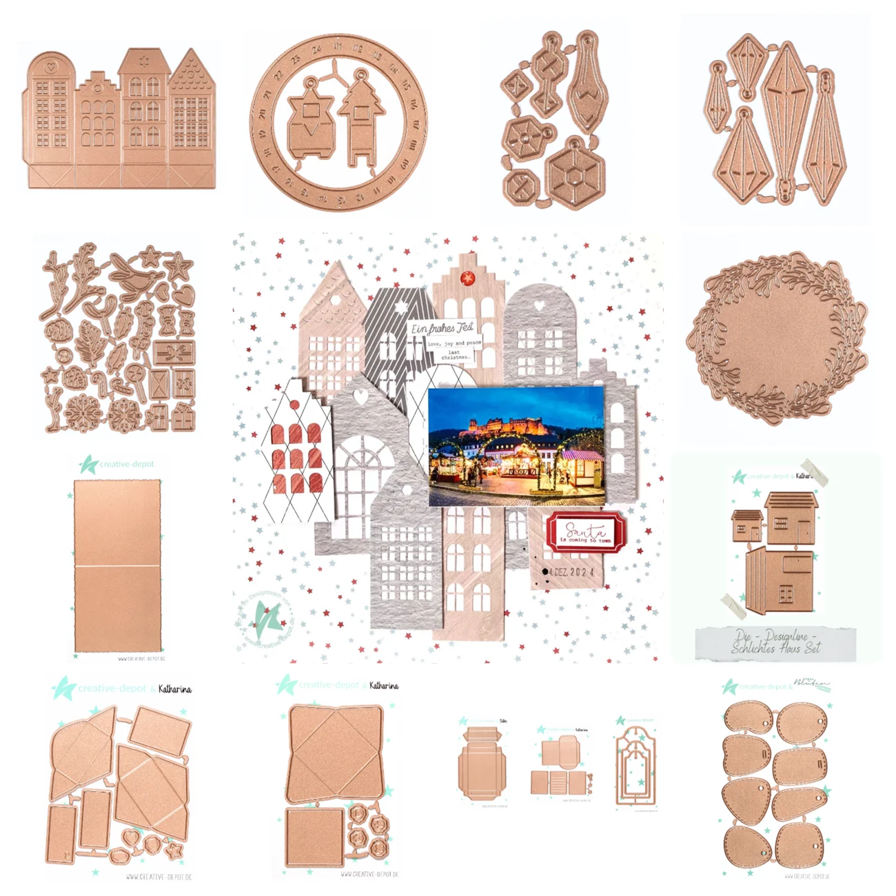Christmas Ornaments Winter Pendant Mini Envelopes Mailbox Simple House Cutting Dies for New 2025 Scrapbooking Card Craft