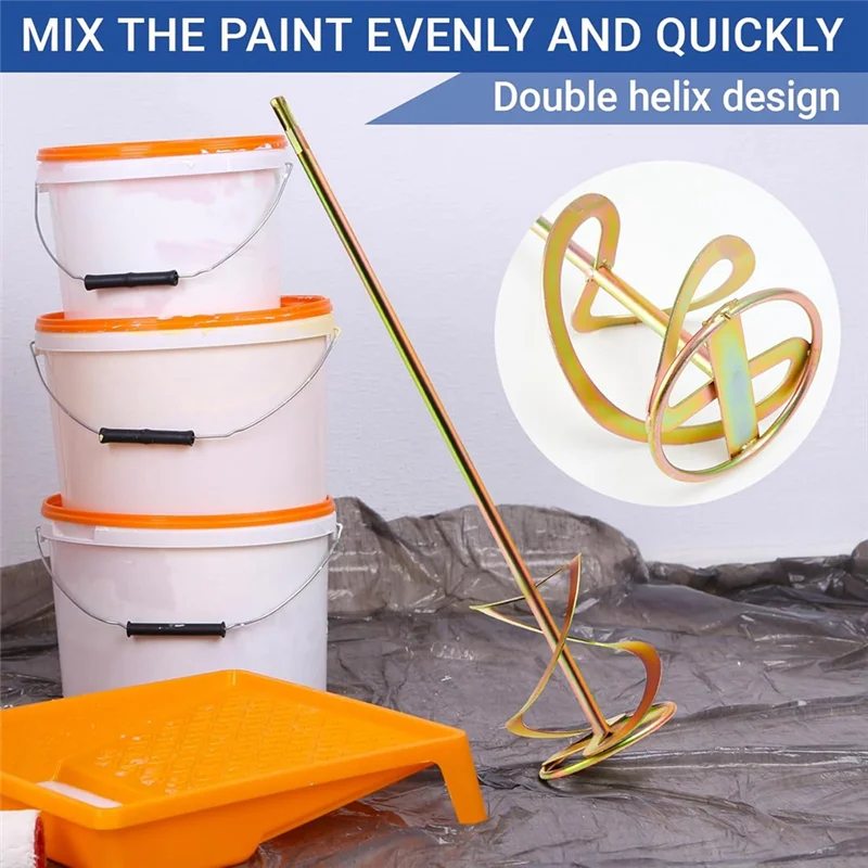 

Смеситель для краски для дрели, 2 шт., длина 20 дюймов, лопастная насадка для мешалки, ведра на 5 галлонов, нержавеющие палочки для перемешивания