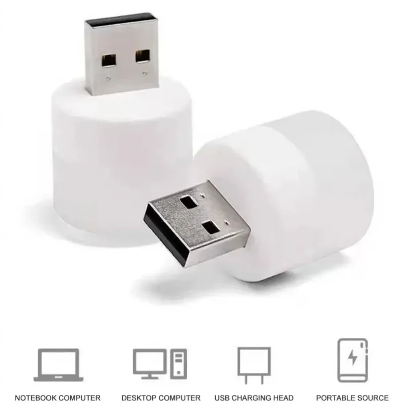 Desk Lamp Bulb Mini Led Usb Rechargeable Small Round Reading Night Light Desk Book Lights Power Bank Charging