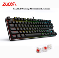 ZUOYA  87KEY Mechanical Gaming Keyboard RGB Backlit USB Wired  Red Switch  Anti-ghosting For Gamer PC