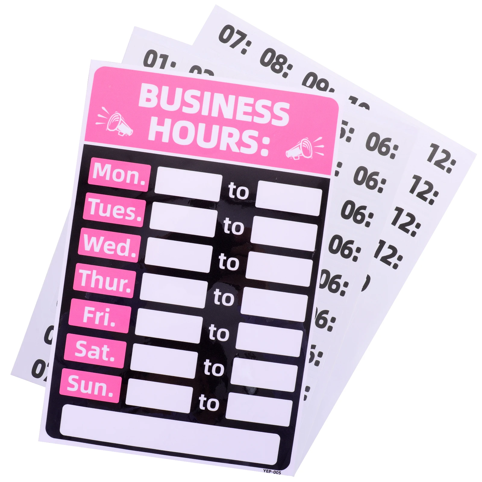 

2pcs Business Hours Signage Open Stickers PVC Waterproof Adhesive Door Window Closed Signs Clock Store Shop Decal