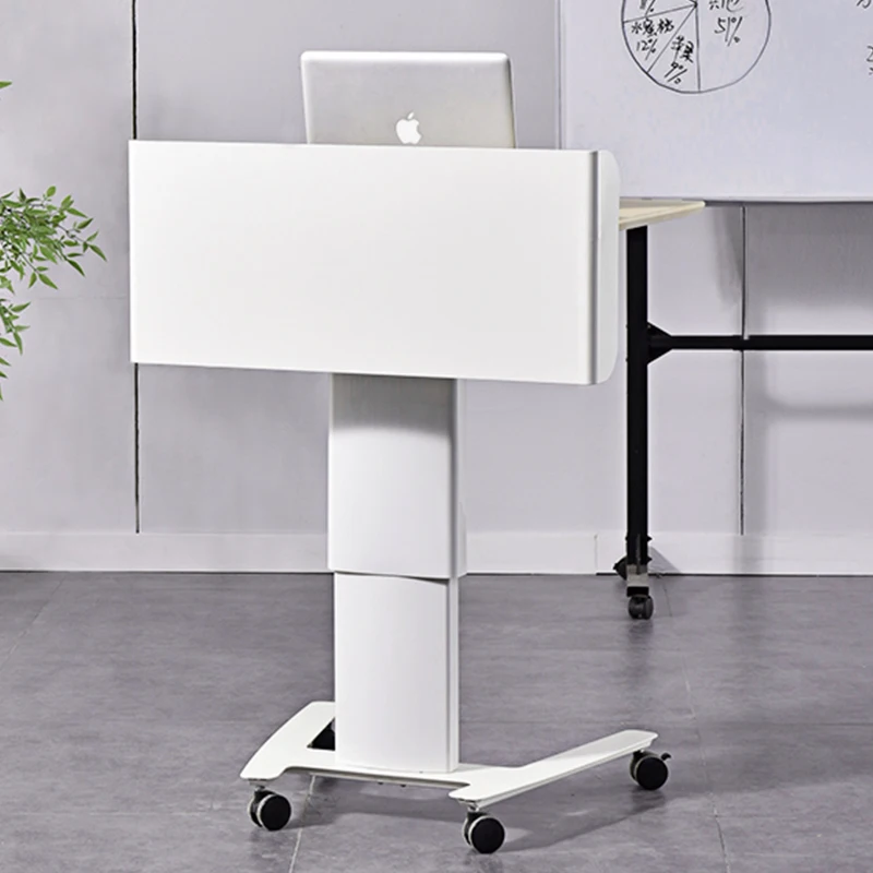 

Standing Lift Lectern, White Simple Classroom Mobile Small, Office Conference Lectern Table, Host Speech, Multiple options