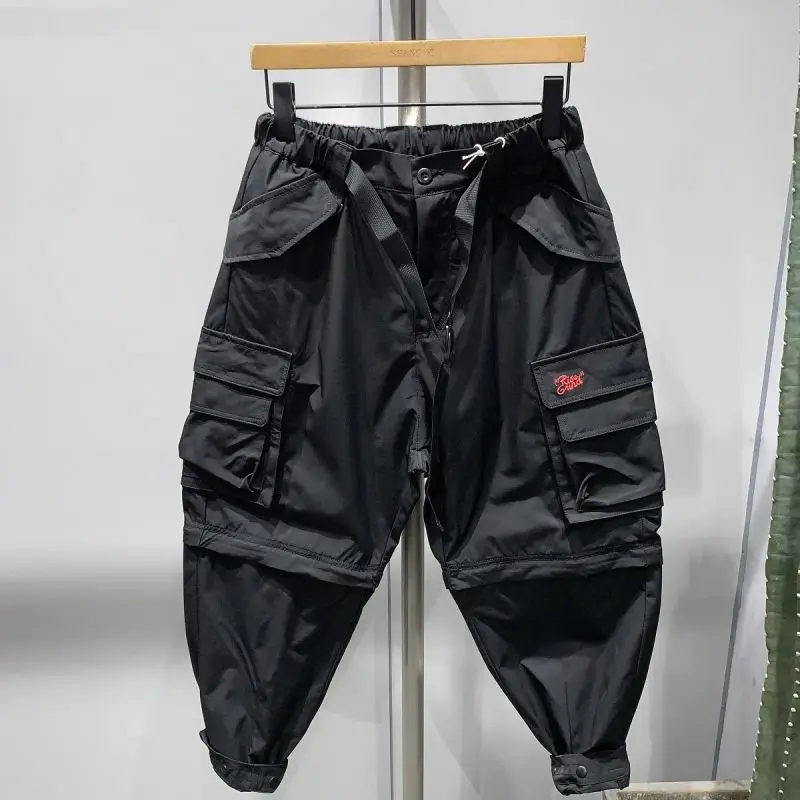 

Мужские свободные брюки-карго в американском стиле, летние, модные, уличные, широкие, повседневные, в стиле «папины брюки», брюки-харлан, персонализированные