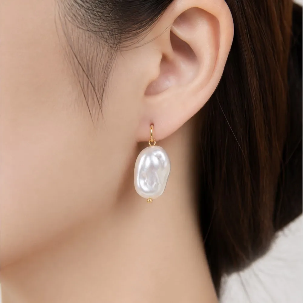 10Pcs Stainless Steel Imitation Pearl Pendant with Hoop DIY Fashion Cute Heart Geometry Necklaces Earrings Jewelry Making - view 3