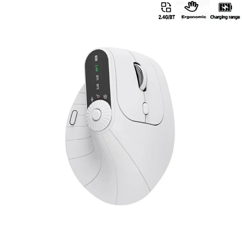 

2.4G Bluetooth Wireless Vertical Mouse Ergonomic Rechargeable Multi-device Mouse, Office