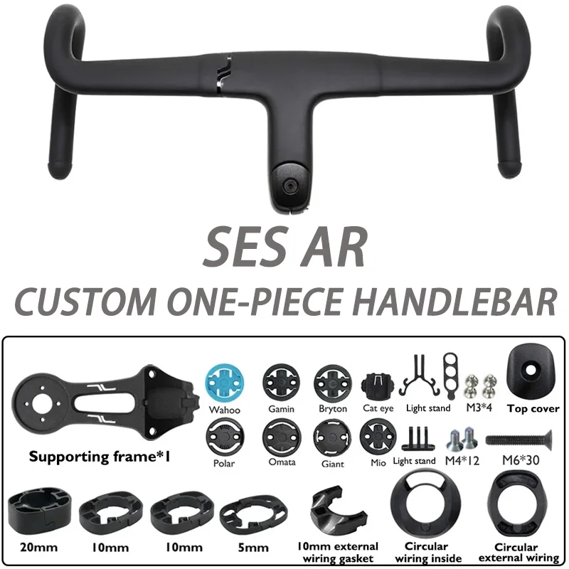 

Road CUSTOM ONE-PIECE HANDLEBAR,Internal Wiring,stem 80-130mm,width 380-440mm,Unidirectional Carbon -Ultralight Layup Bike Parts