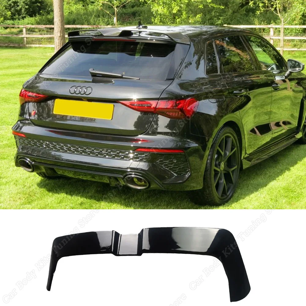 Car Roof Spoiler Wings Oettinger Style ABS Gloss Black For Audi A3 8Y S3 RS3 Sportback TFSI TDI S-line 2020 2021 2022 2023 2024