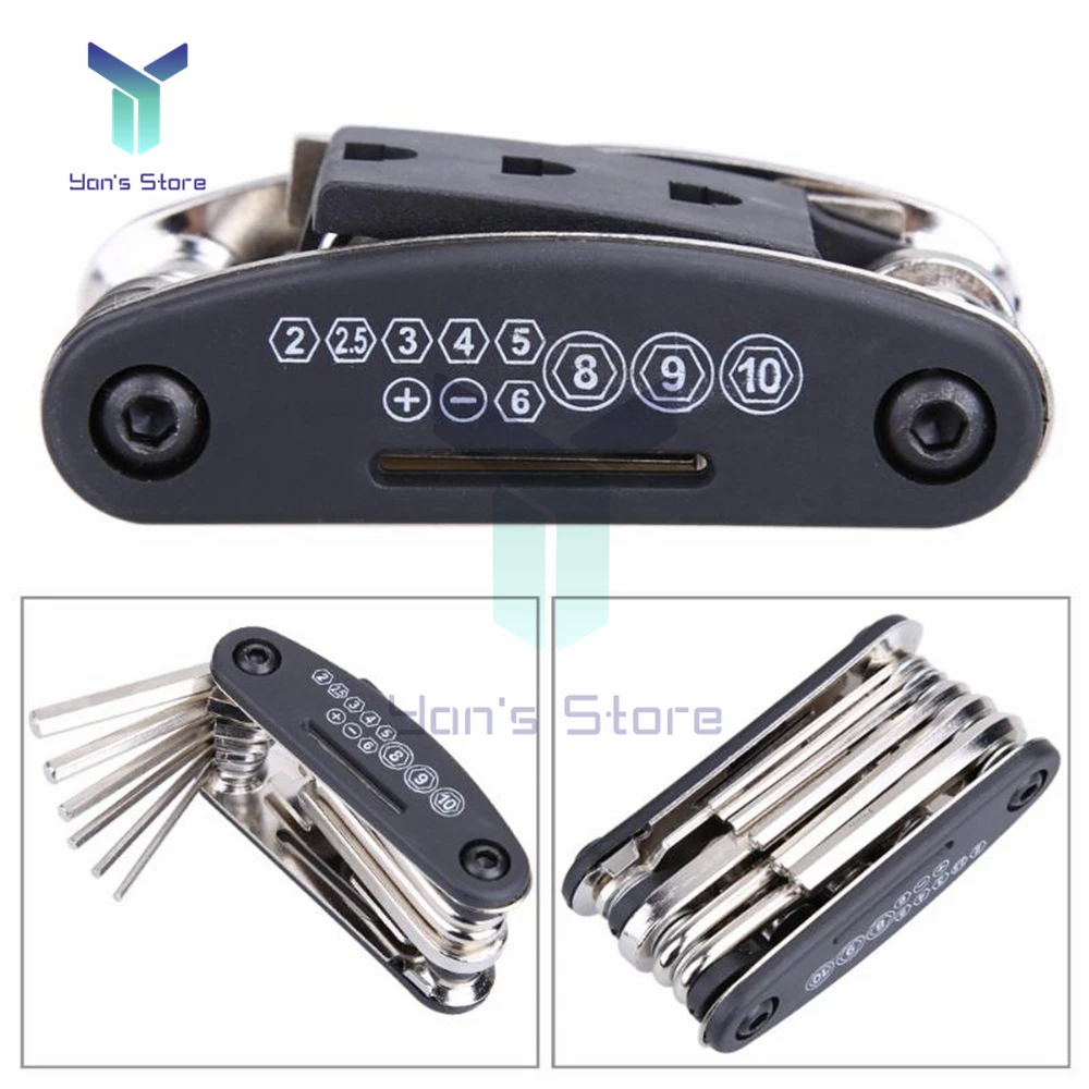 16 in 1 Multifunctional Folding Wrench For Bike Bicycle Repair Bike Tools Kit Hex Wrench Nut Tire repair Hex Screwdriver Socket