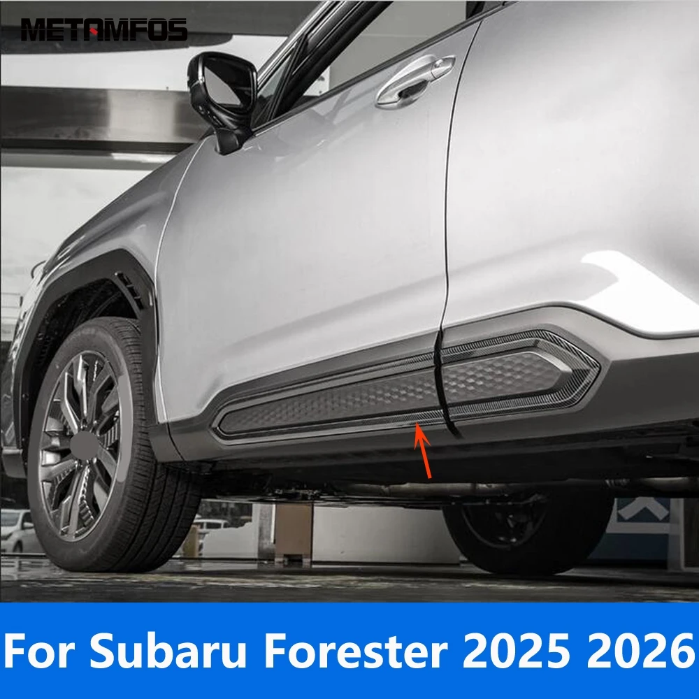 For Subaru Forester 2025 2026 Carbon Fiber Door Side Line Strip Body Skirt Molding Trim Sticker Exterior Accessories Car Styling