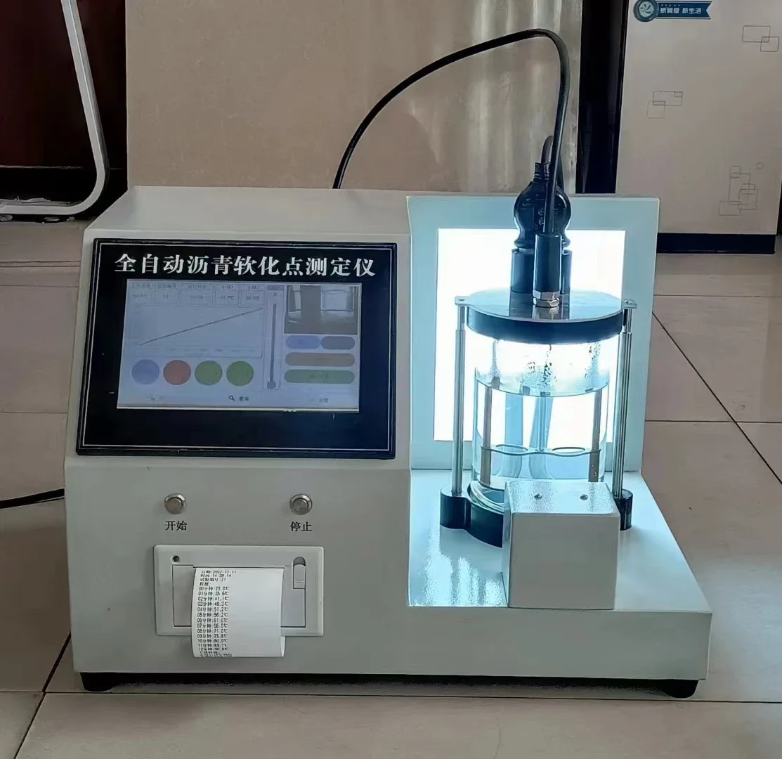 Testador de ponto de amaciamento de asfalto eletrônico automático exclusivo, material de latão de alta precisão, 220v, medição de laboratório de calor padrão astm