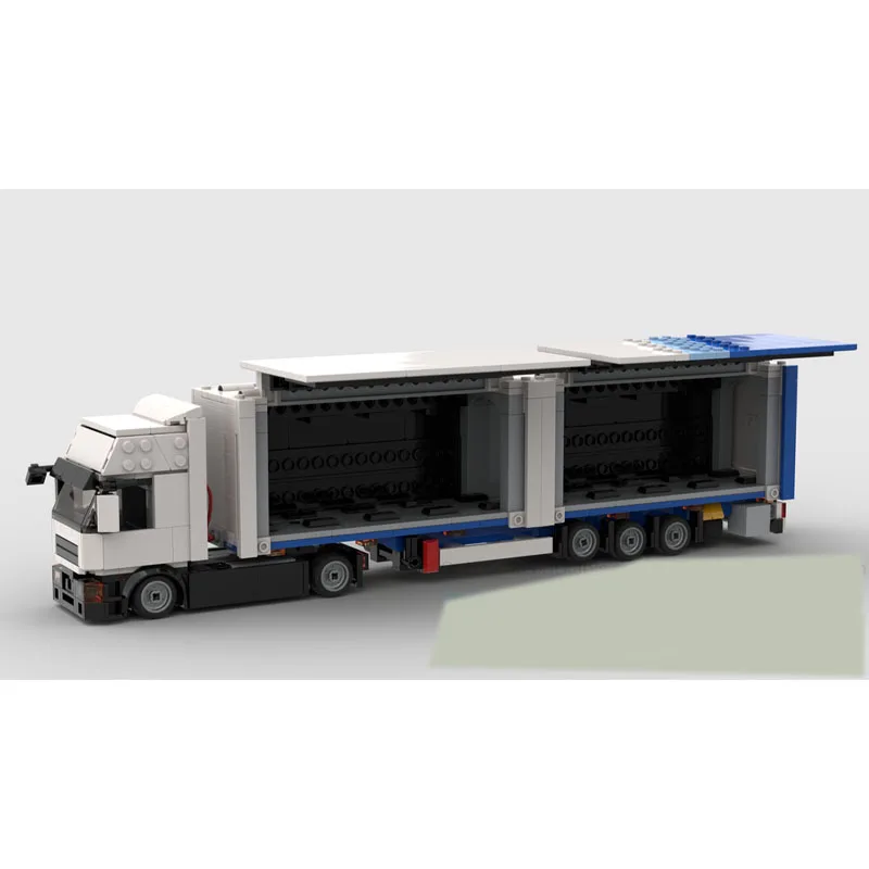 

MOC-241866 Cargo Truck and Trailer Building Block Model, 758 Pieces, Birthday Building Block Gift for Boys and Children