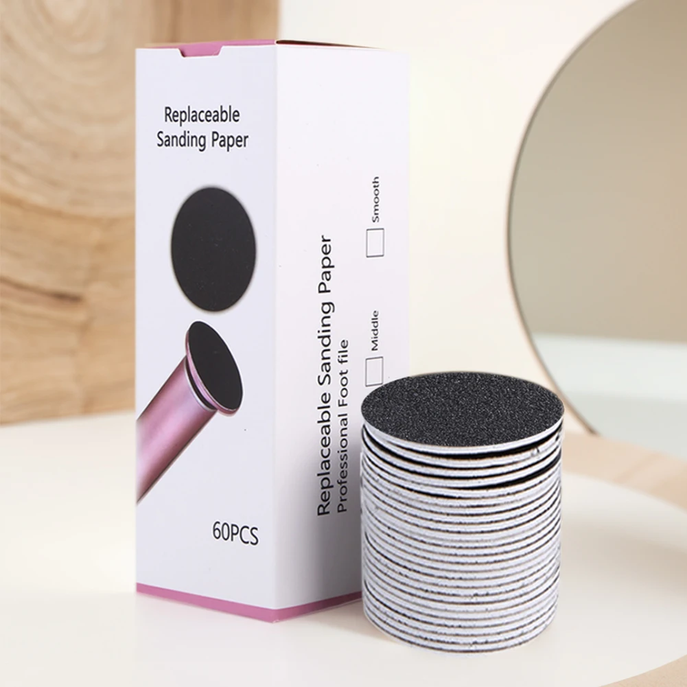 60Pcs 43mm Foot Dead Skin Sandpaper Foot Dead Skin Remove Sanding Paper Callus Remover Sandpaper Pedicure Tools